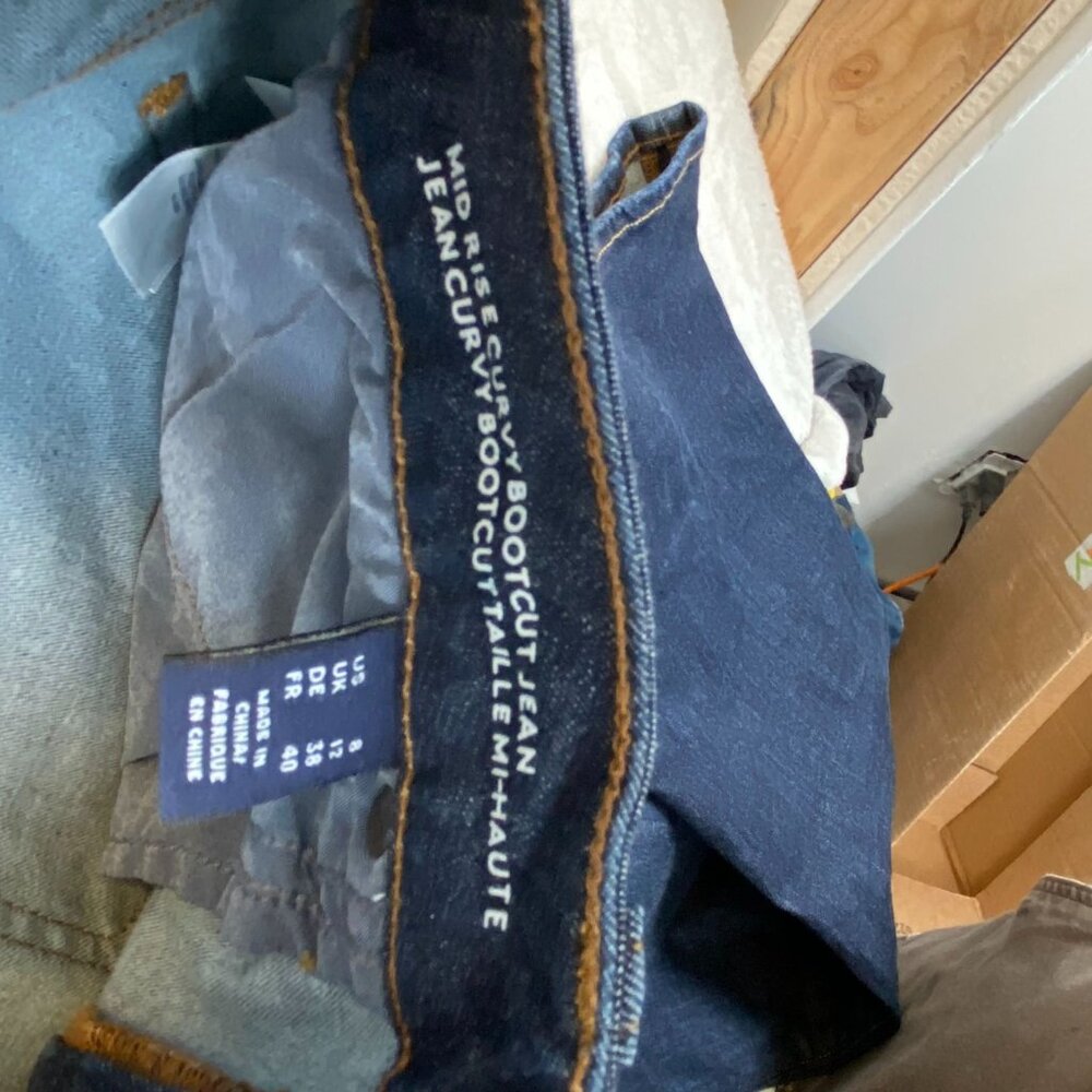 Lands End Womens Jeans Size 30 Mid Rise Curvy Bootcut Blue Cotton Blend - Picture 13 of 15